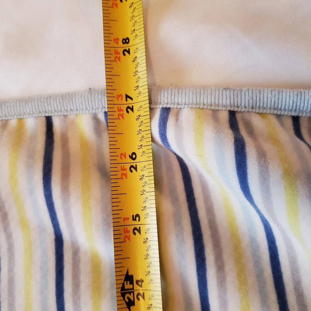 Vintage Childrens Place Blue Yellow‎ Striped Baby Blanket Nursery Recieving